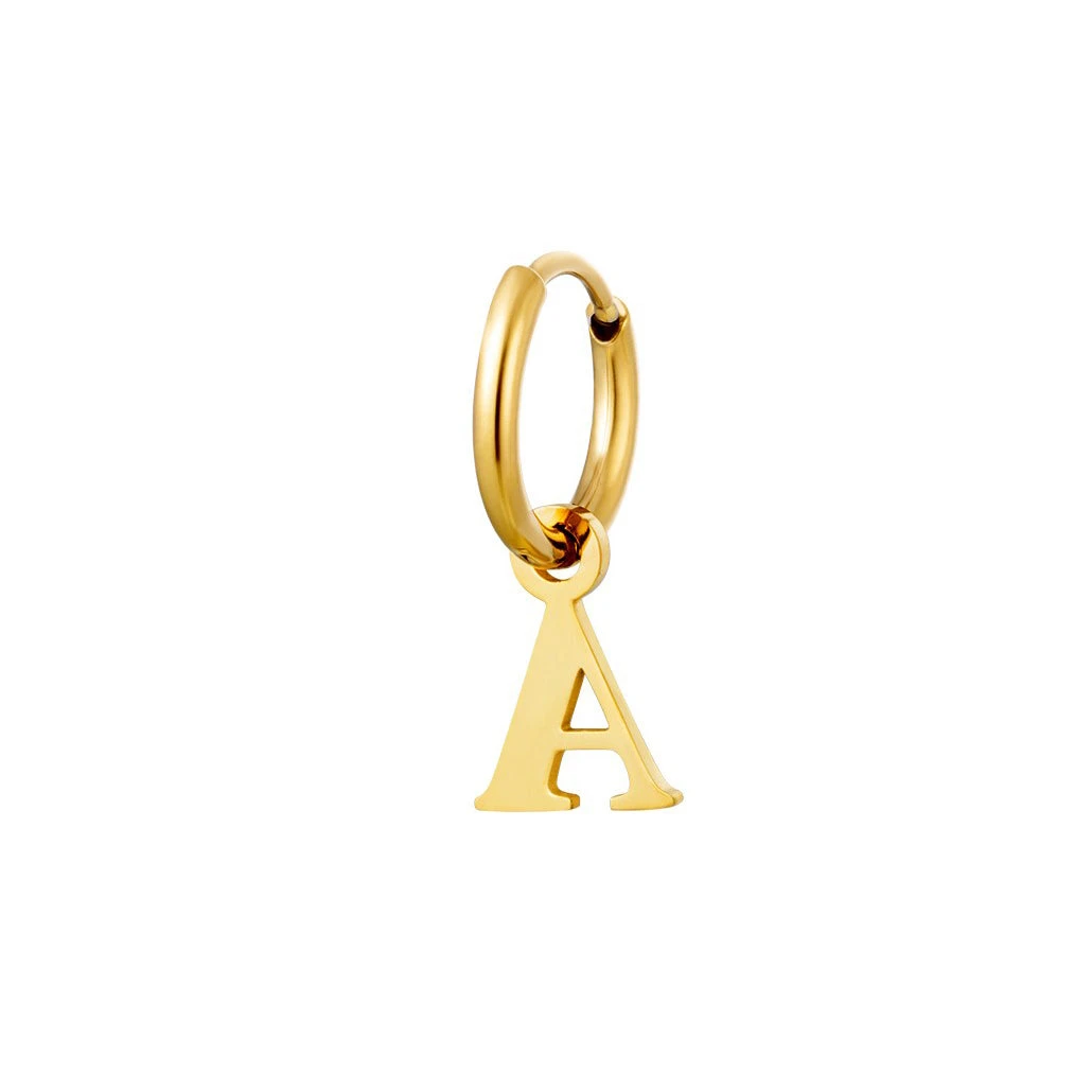 Simple Letter Ohrring | 18K Vergoldet