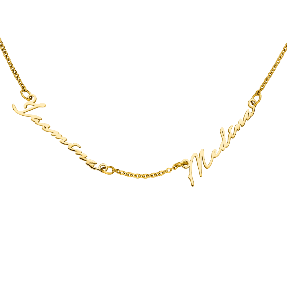 2er Signatur Namenskette | 18K Vergoldet