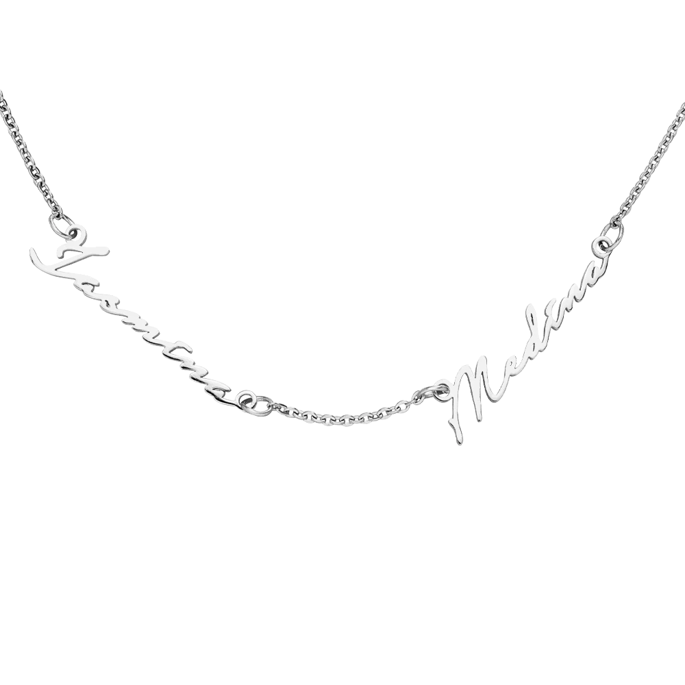 2er Signatur Namenskette | 18K Vergoldet – Bild 4