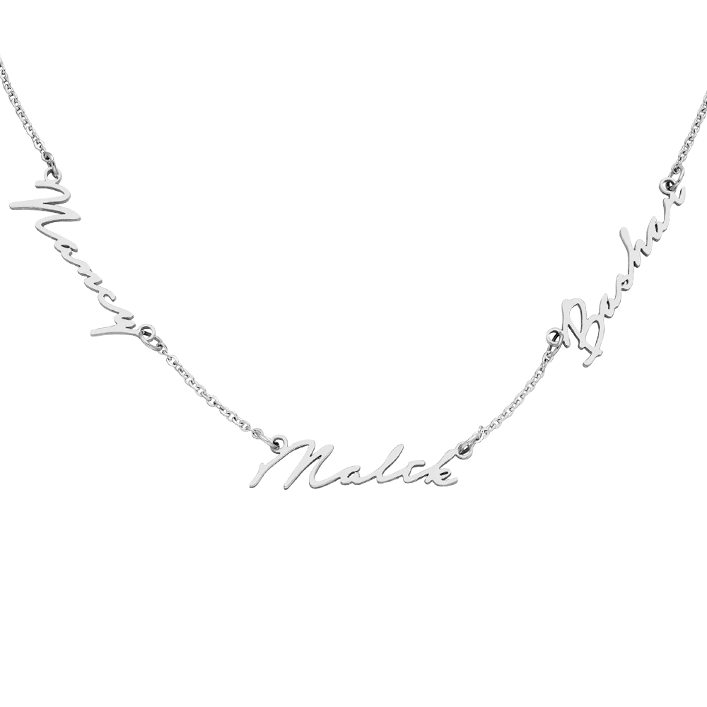 3er Signatur Namenskette | 18K Vergoldet – Bild 3