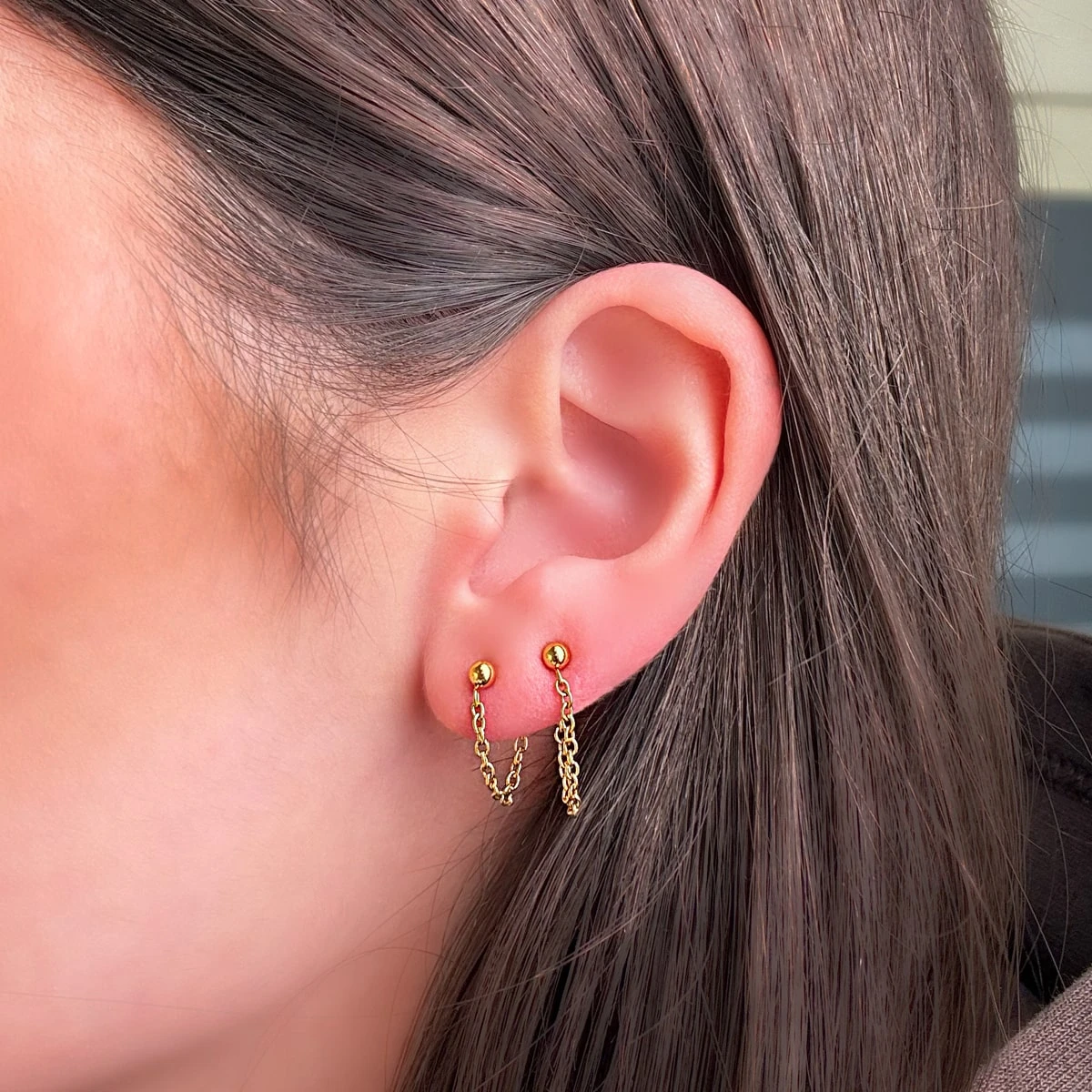 Elena Ohrkette | 18K Vergoldet – Bild 3