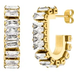 Icy Baguette Ohrstecker | 18K Vergoldet