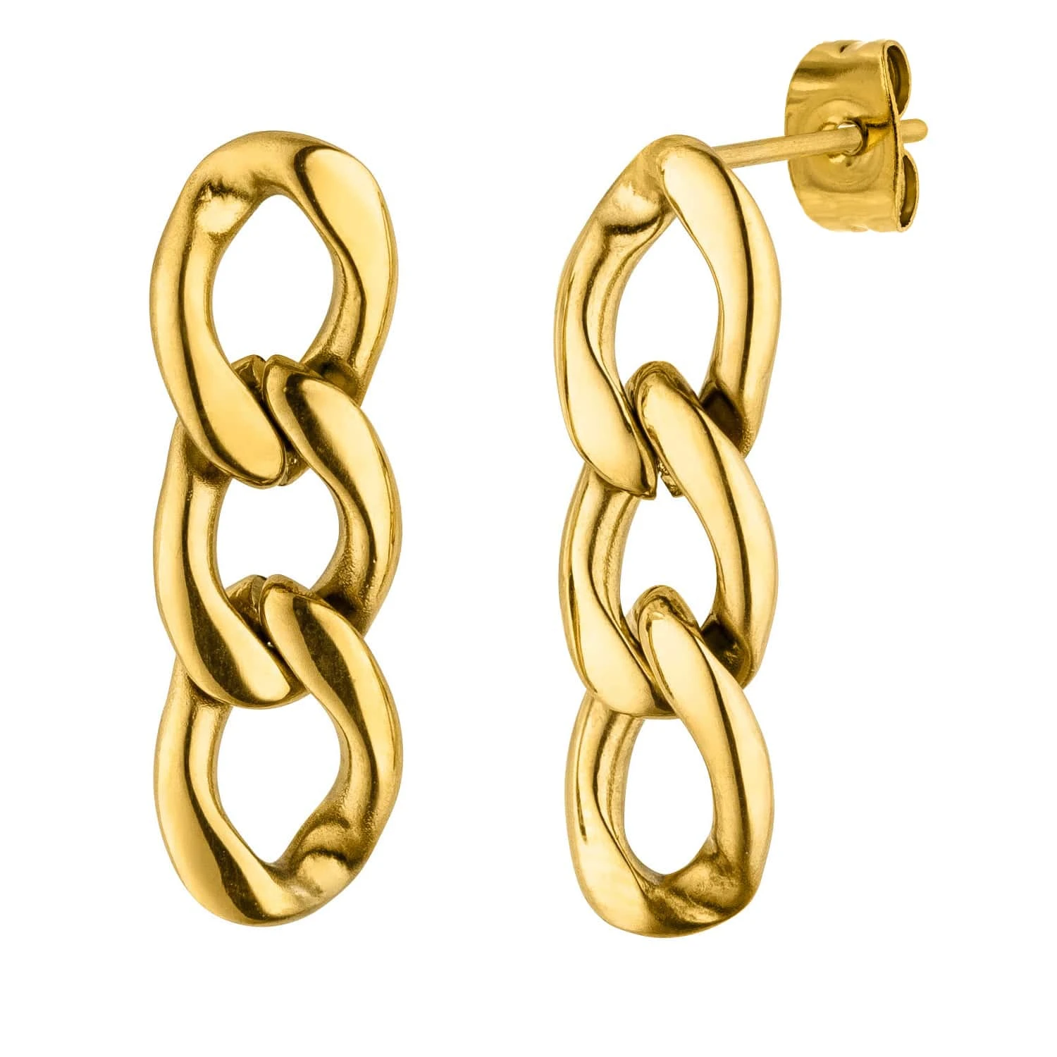 Short Chain Ohrstecker | 18K Vergoldet