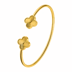 Twin Clover Armreif | 18K Vergoldet