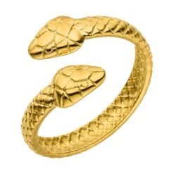 Twin Snakes Ring | 18K Vergoldet