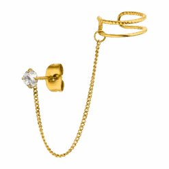 Bright Diamond Ohrkette | 18K Vergoldet