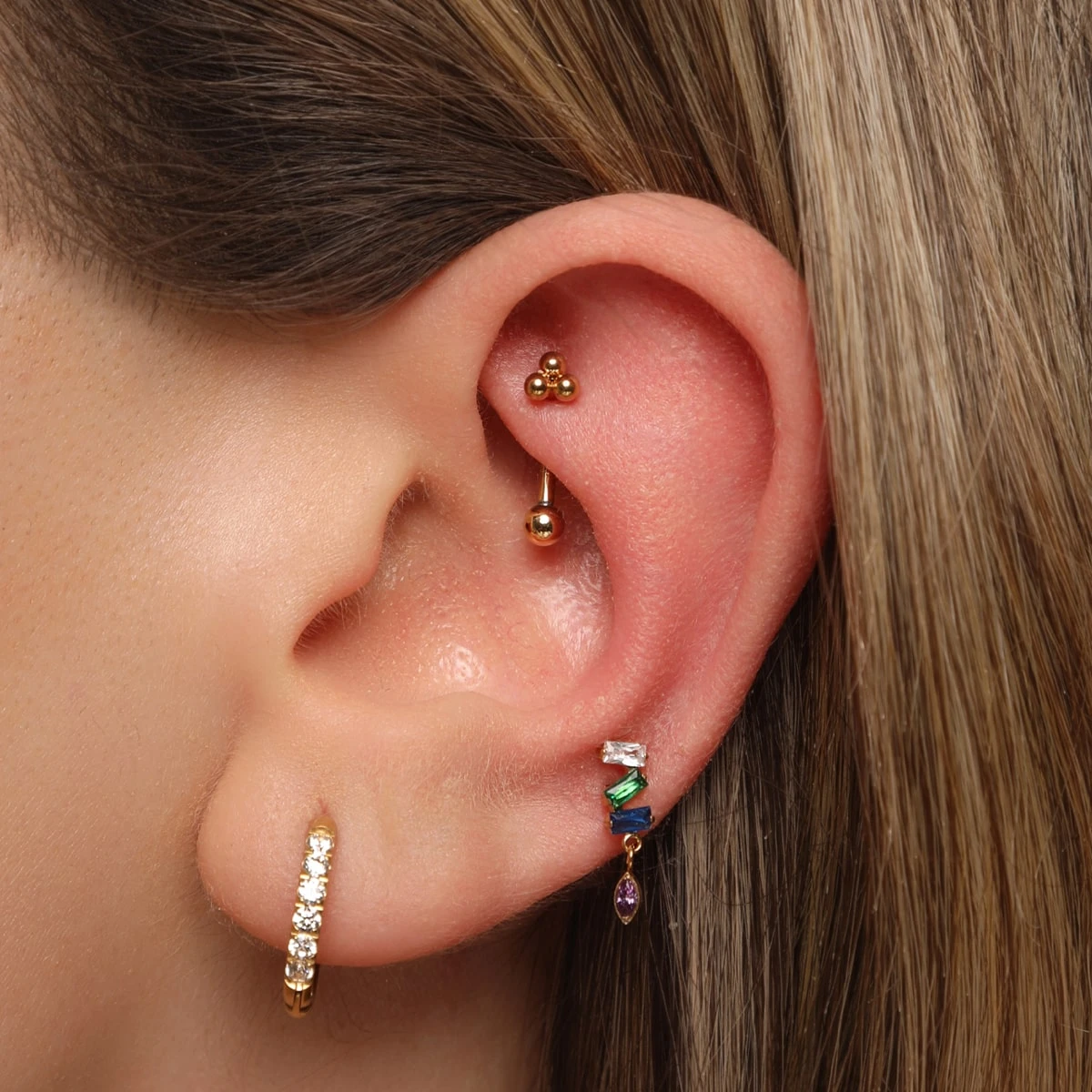 Bullets Rook Piercing | Chirurgenstahl â Bild 2