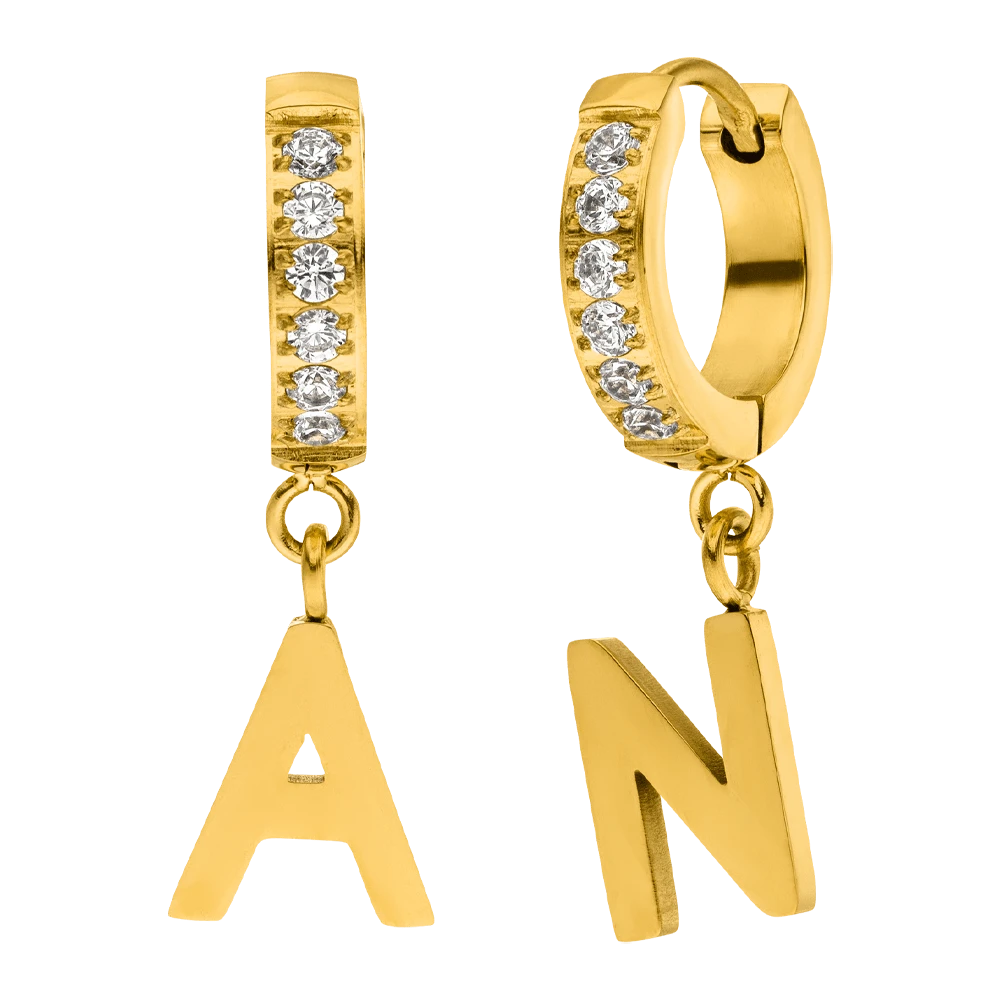 Chunky Alphabet Ohrringe | 18K Vergoldet – Bild 3