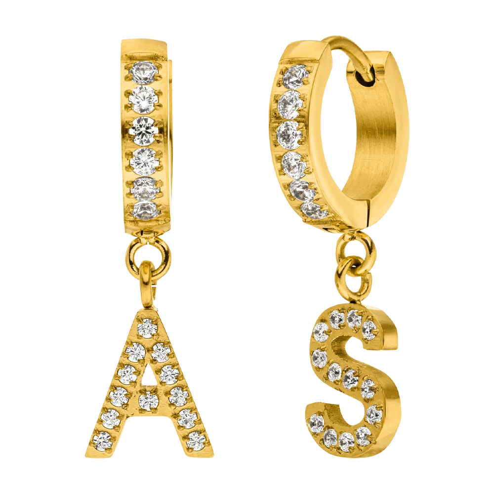 Chunky Alphabet Ohrringe | 18K Vergoldet