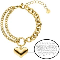 Chunky Heart Armband + Gravur