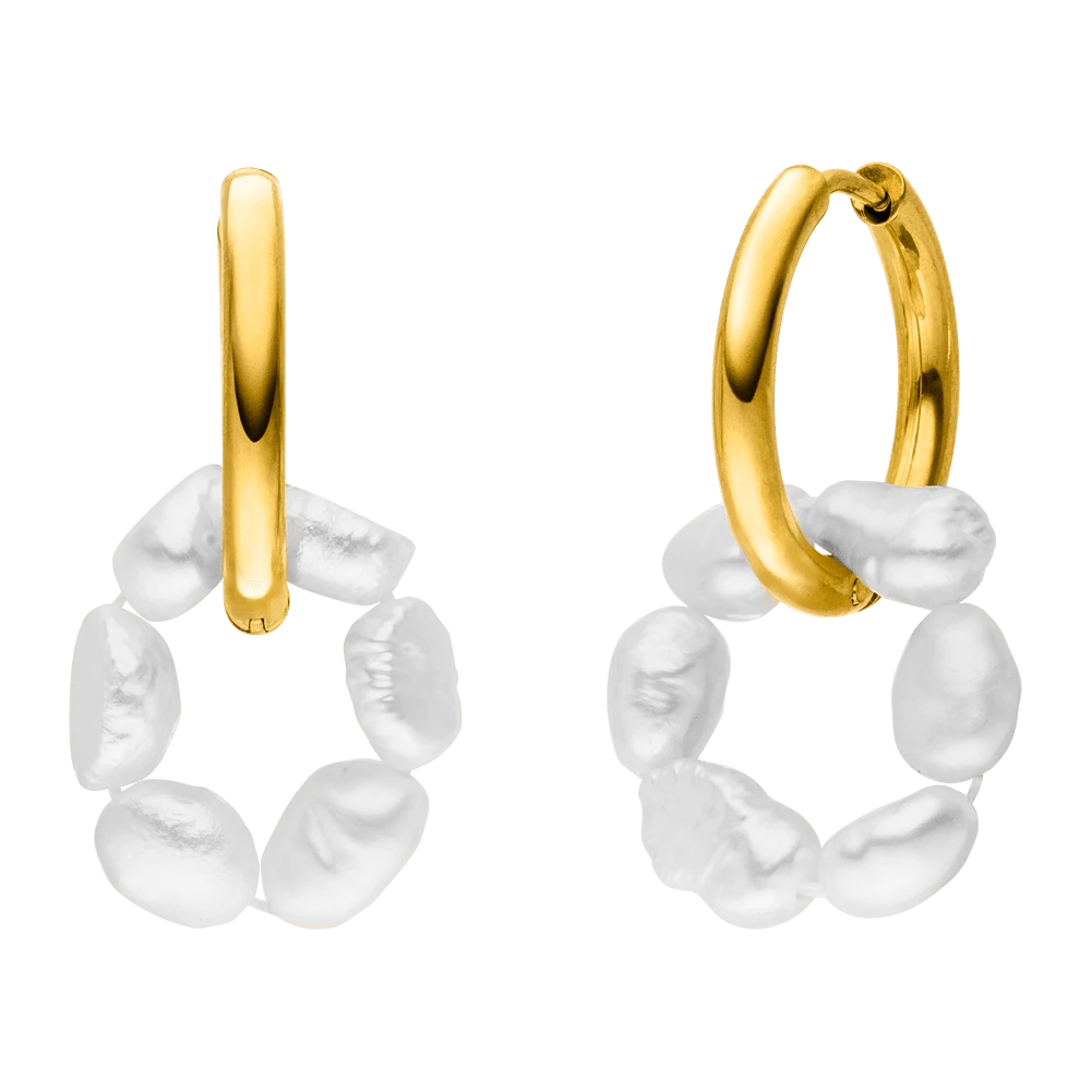 Pearl Circle Ohrringe | 18K Vergoldet