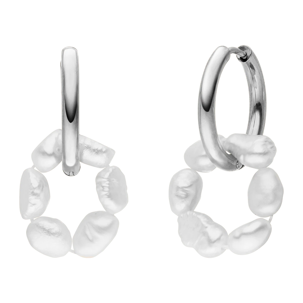 Pearl Circle Ohrringe | 18K Vergoldet – Bild 4