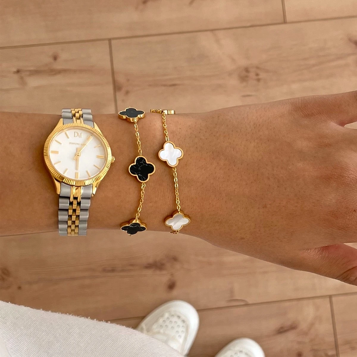 Clover Marmor Armband | 18K Vergoldet – Bild 2