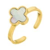 Clover Perlmutt Ring | 18K Vergoldet
