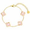 Rosa Perlmutt Clover Armband | 18K Vergoldet