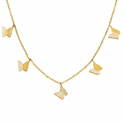 Crystal Butterfly Halskette | 18K Vergoldet