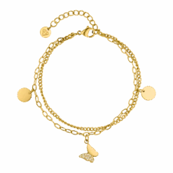 Crystal Butterfly Armband | 18K Vergoldet