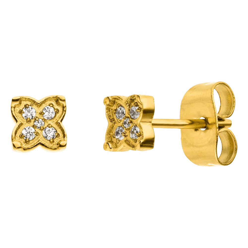 Clover Stone Ohrstecker | 18K Vergoldet