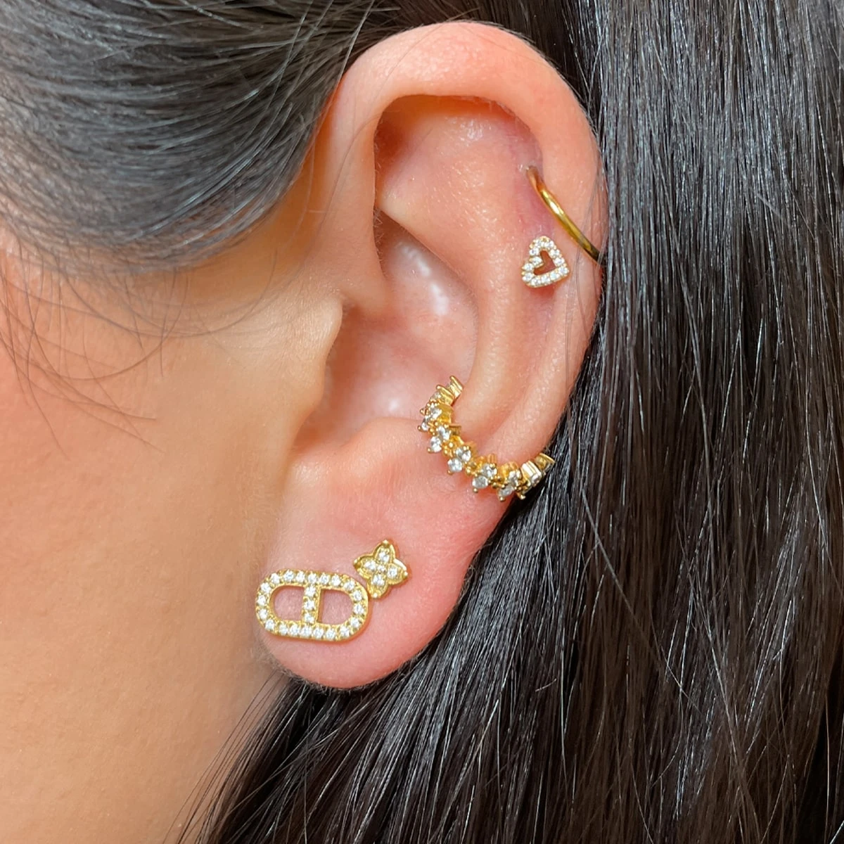 Clover Stone Ohrstecker | 18K Vergoldet – Bild 2