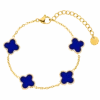 Blue Clover Armband | 18K Vergoldet