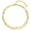 Pearl Heart Fußkette | 18K Vergoldet