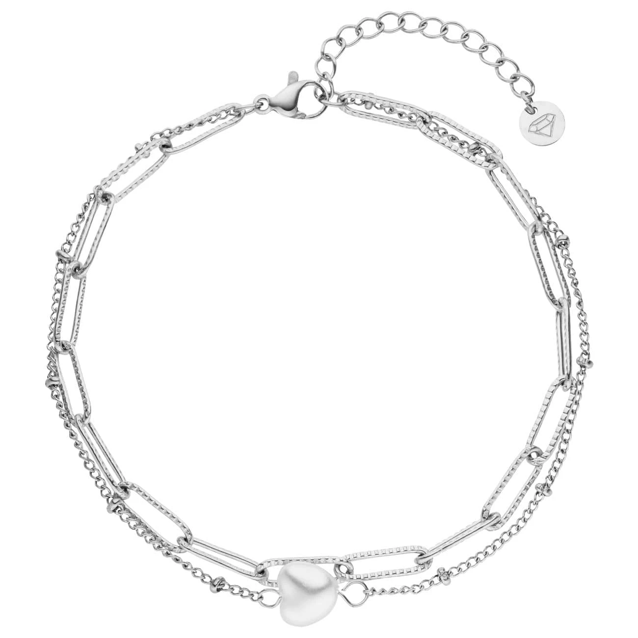 Pearl Heart Fußkette | 18K Vergoldet – Bild 3