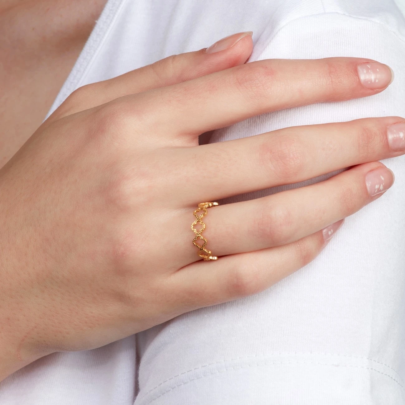 Dot Clover Ring | 18K Vergoldet – Bild 2