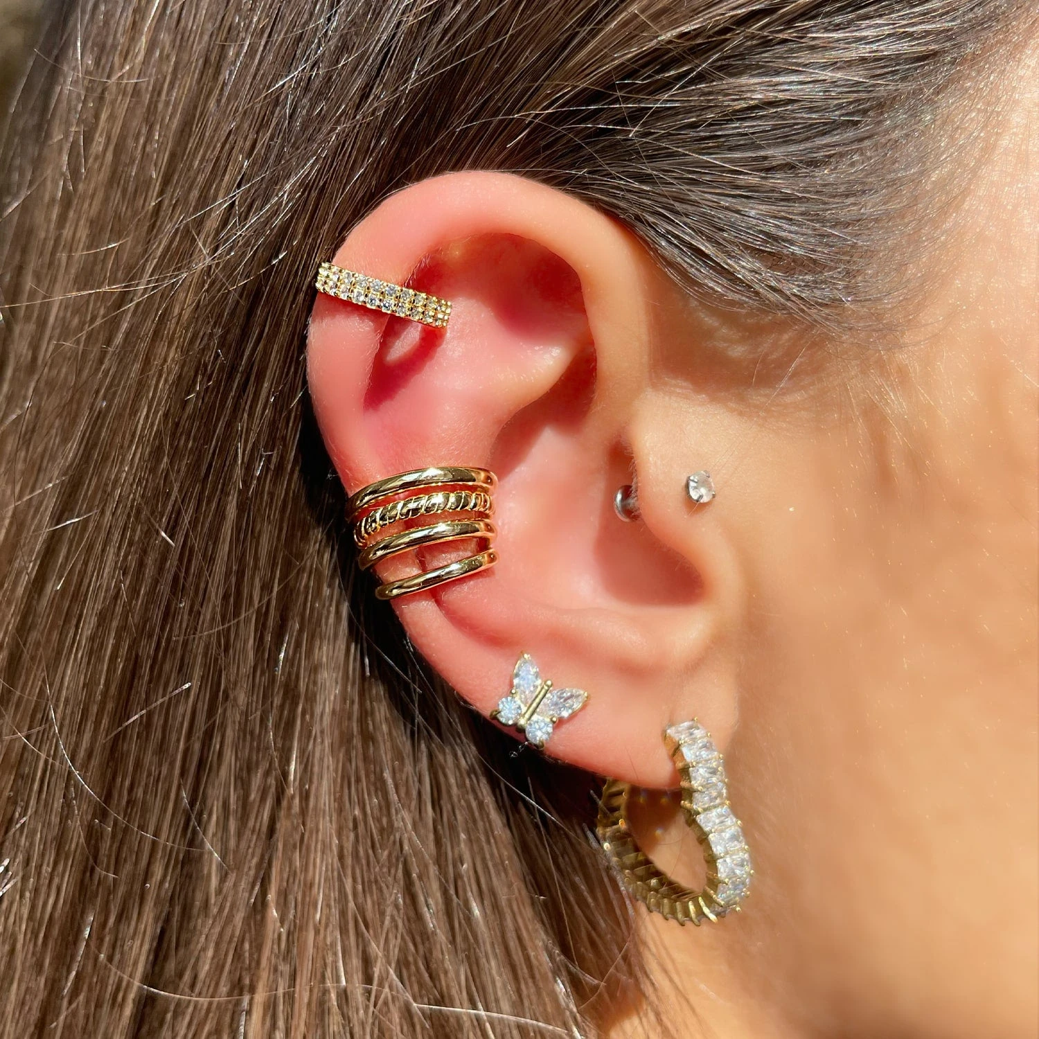 Double Shine Ear Cuff | 925 Echtsilber â Bild 2