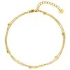 Double Beads Fußkette | 18K Vergoldet