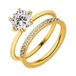 Double Rings Set | 18K Vergoldet