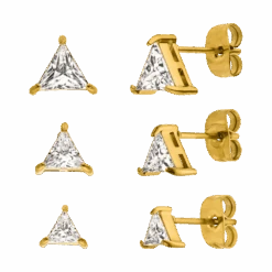 Triangle Ohrstecker Set | 18K Vergoldet