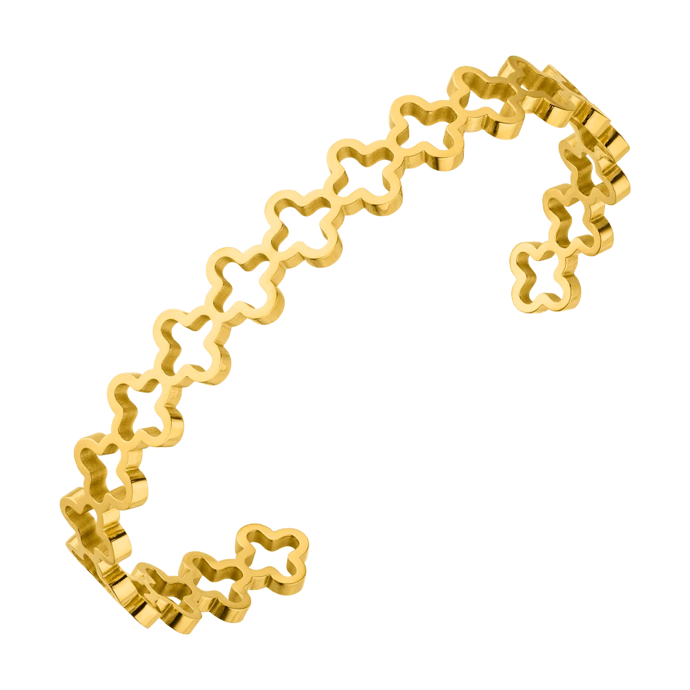 Endless Clover Armreif | 18K Vergoldet