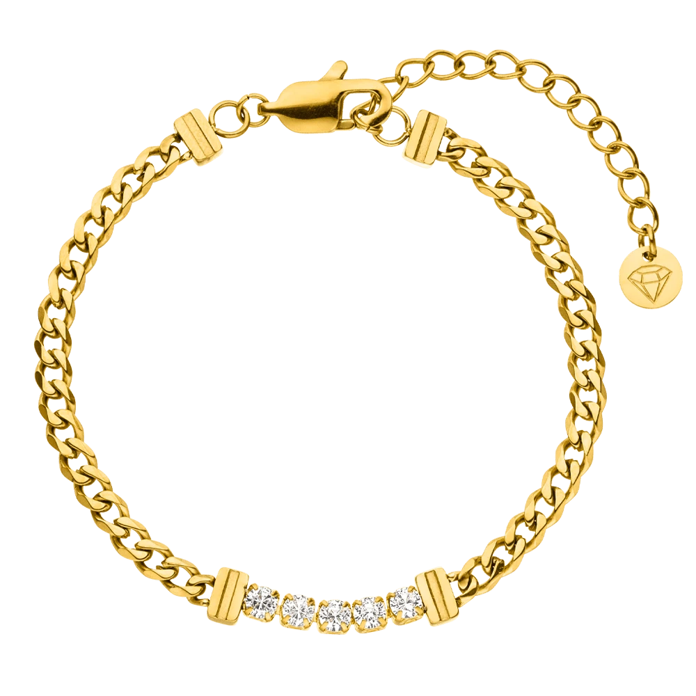 5 Stone Armband | 18K Vergoldet