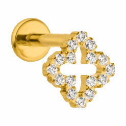 Glim Clover Piercing | 18K Vergoldet