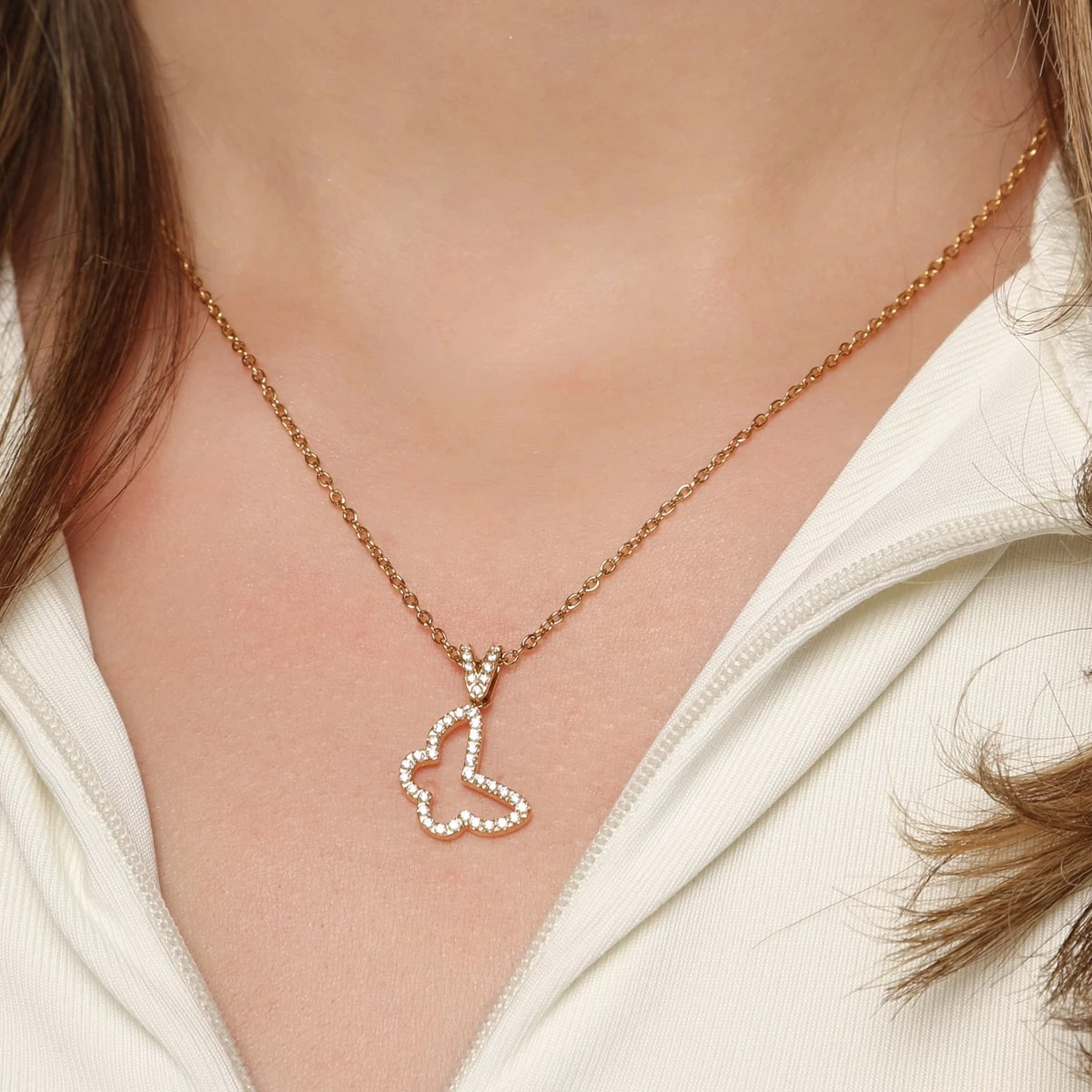 Glow Butterfly Halskette | 18K Vergoldet – Bild 2