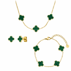 Green Clover Set | 18K Vergoldet