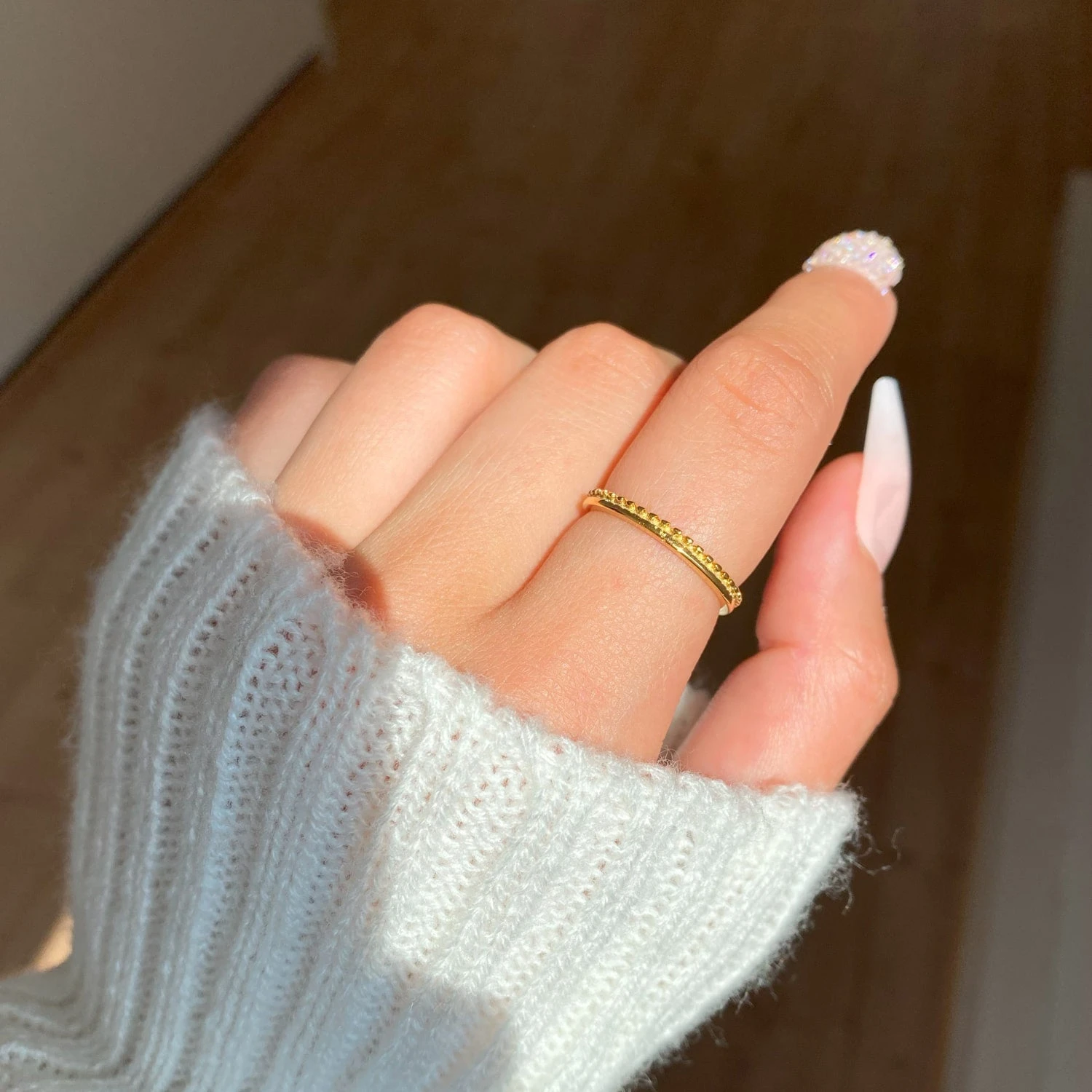 Half Dotted Ring | 18K Vergoldet â Bild 2