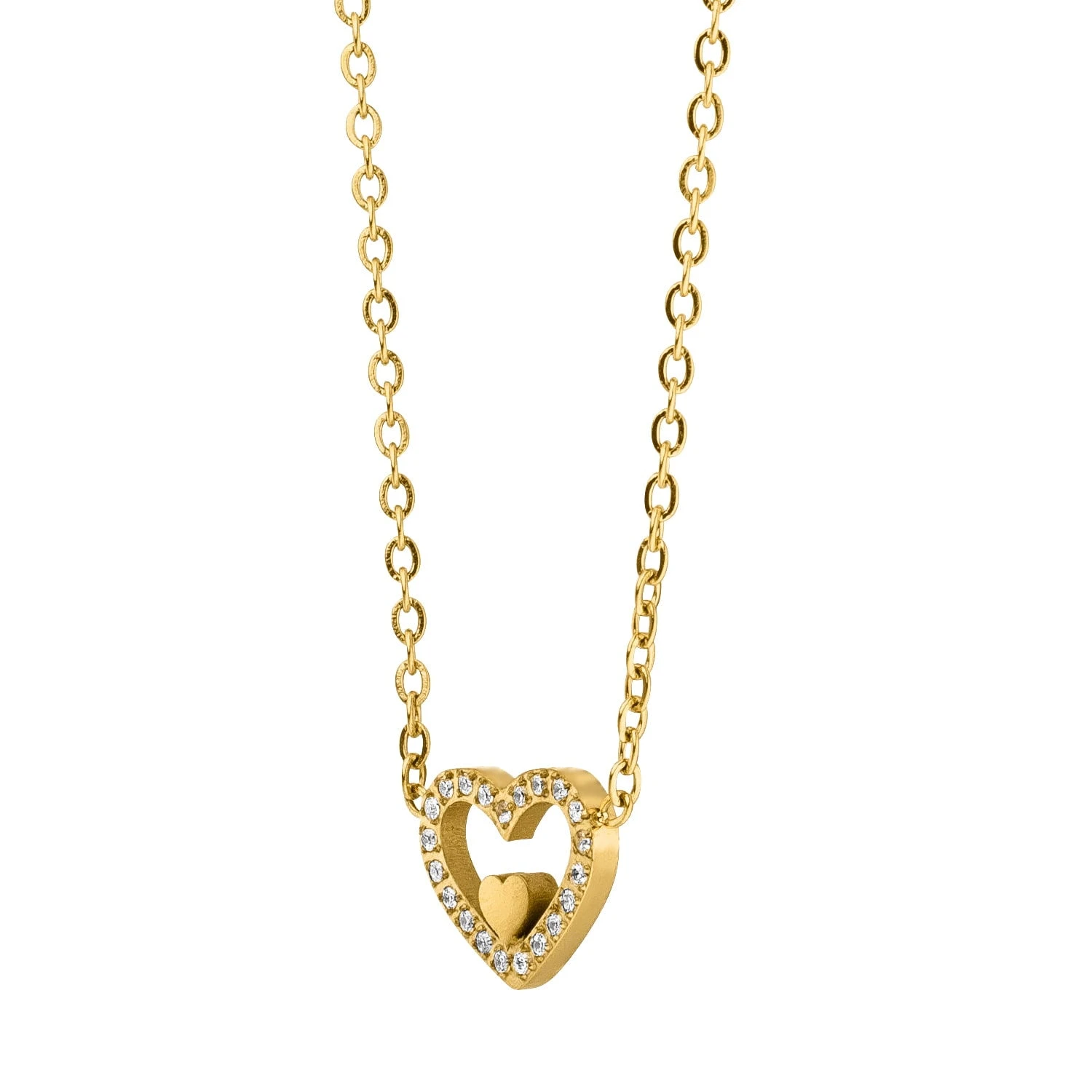 Heart In Heart Kette | 18K Vergoldet – Bild 4