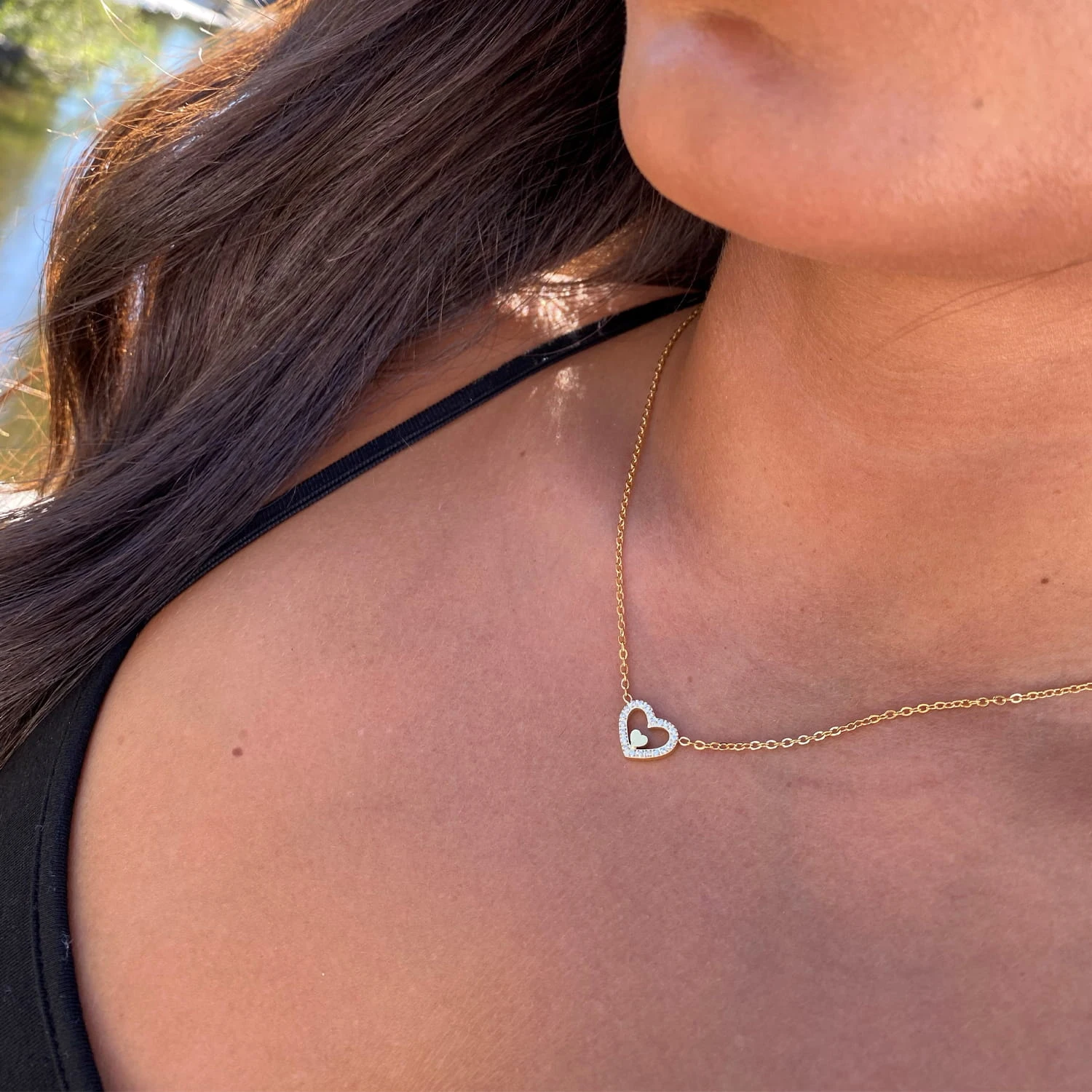 Heart In Heart Kette | 18K Vergoldet – Bild 2
