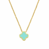Ice Blue Clover Kette | 18K Vergoldet