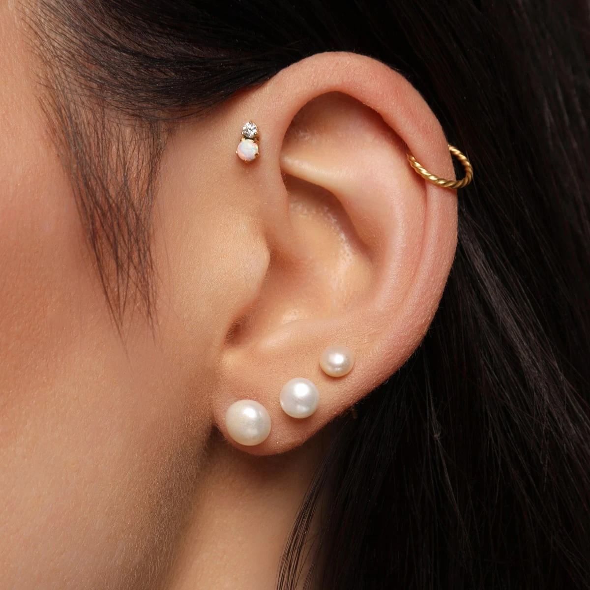 Jacinta Perlen Ohrstecker | 18K Vergoldet – Bild 2