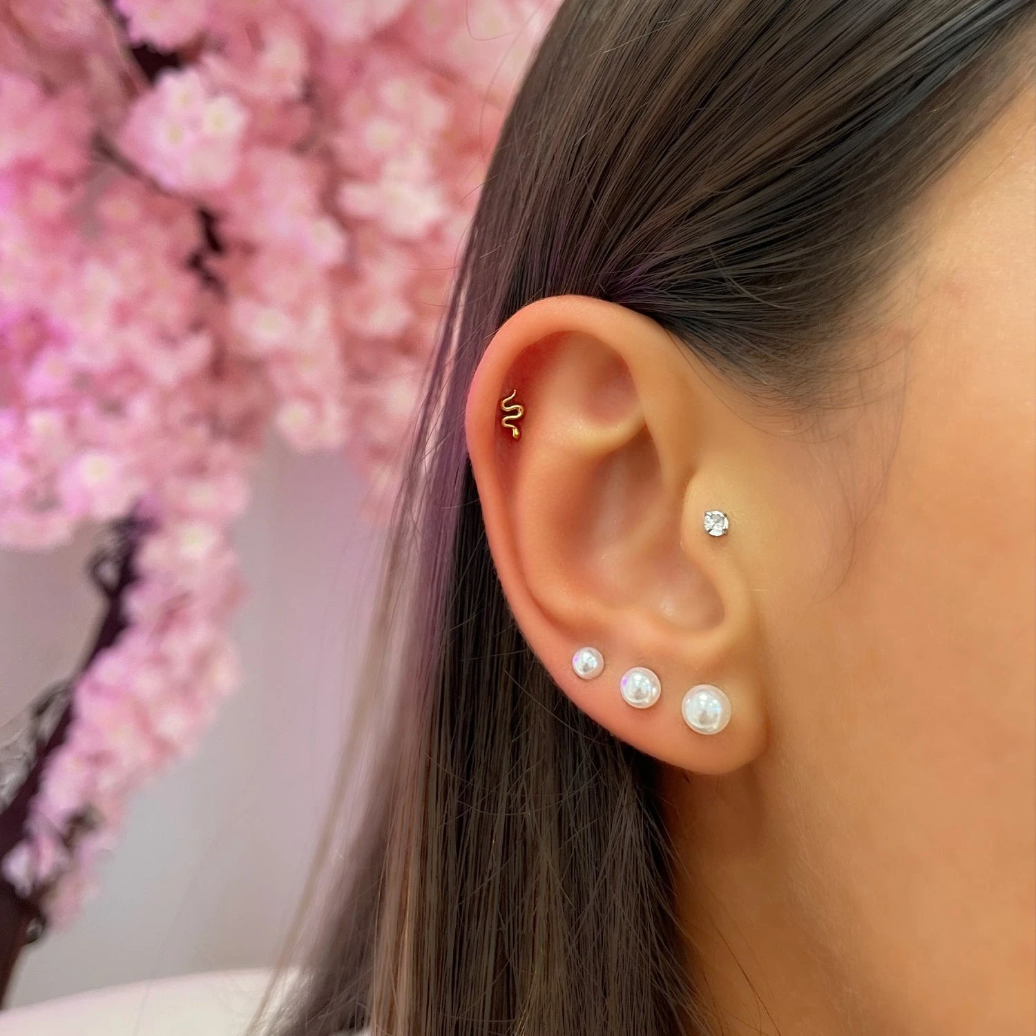 Jacinta Perlen Ohrstecker | 18K Vergoldet – Bild 4