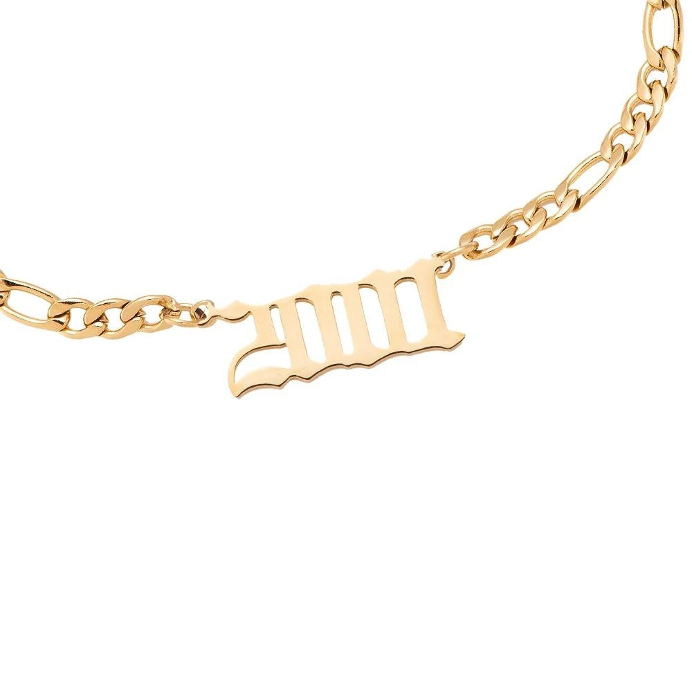 Jahreszahl Gothic Armband | 14K Vergoldet – Bild 10