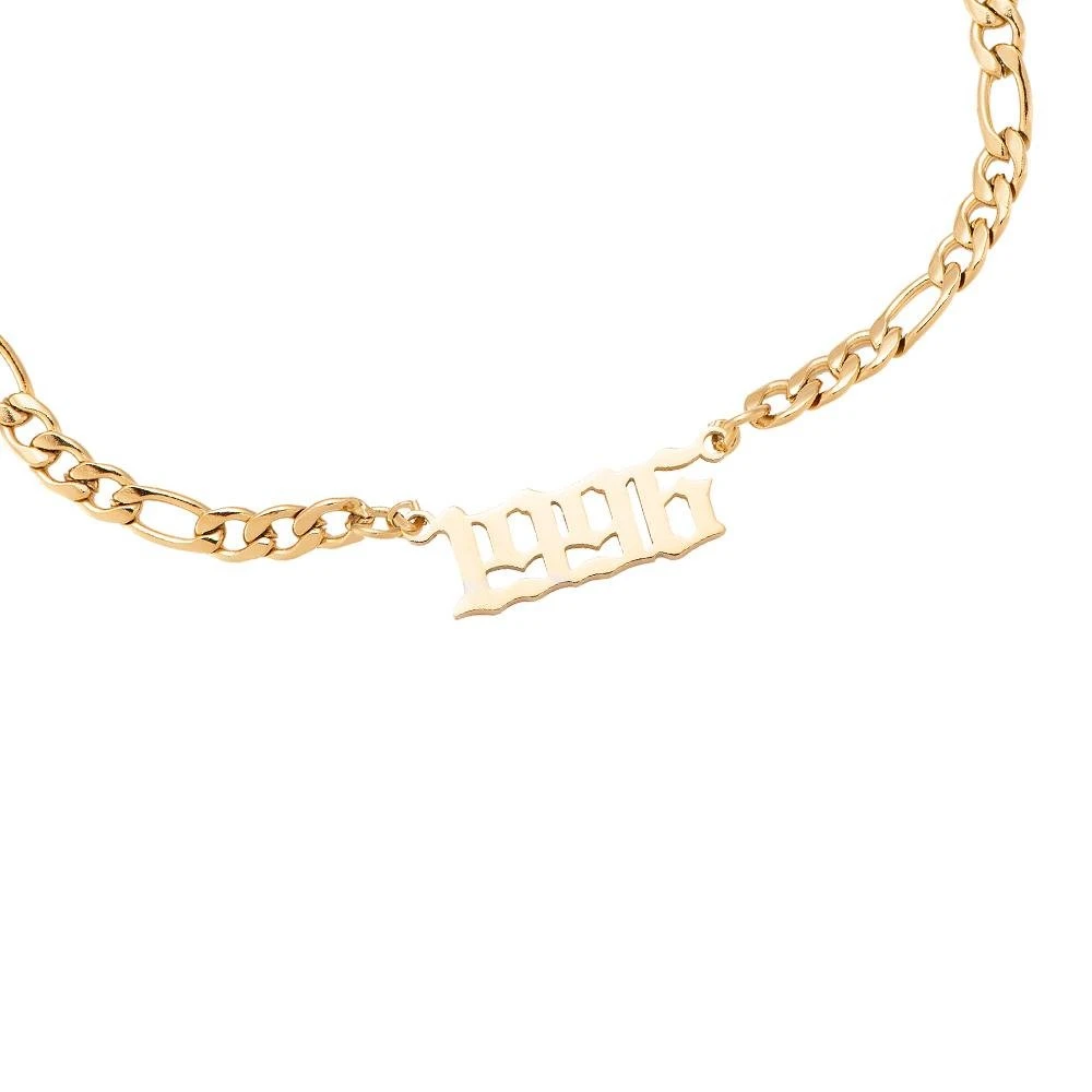 Jahreszahl Gothic Armband | 14K Vergoldet – Bild 14