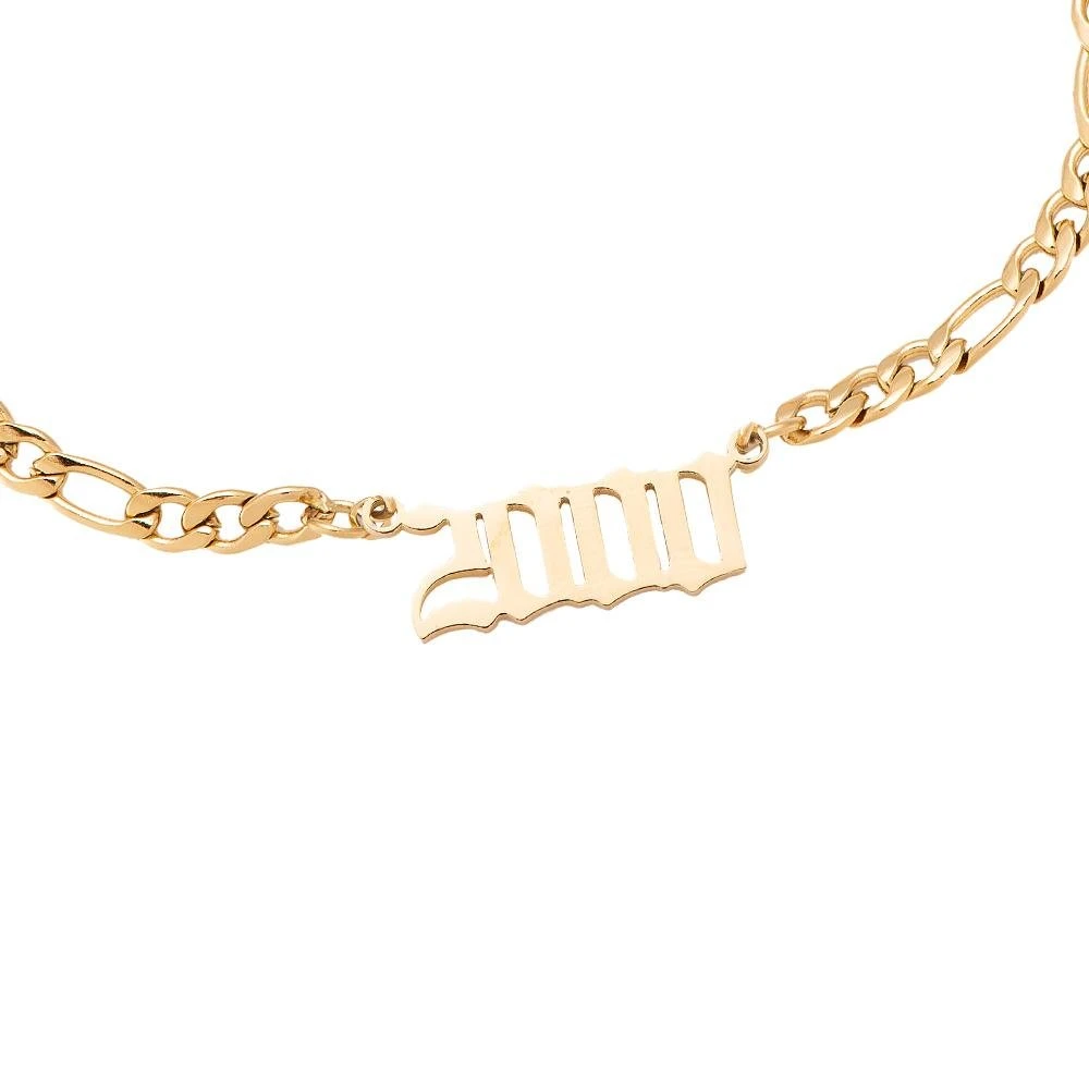 Jahreszahl Gothic Armband | 14K Vergoldet – Bild 11