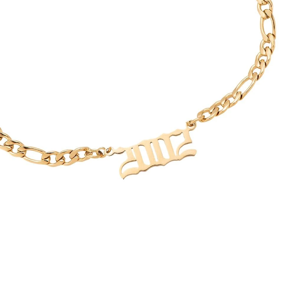 Jahreszahl Gothic Armband | 14K Vergoldet – Bild 9