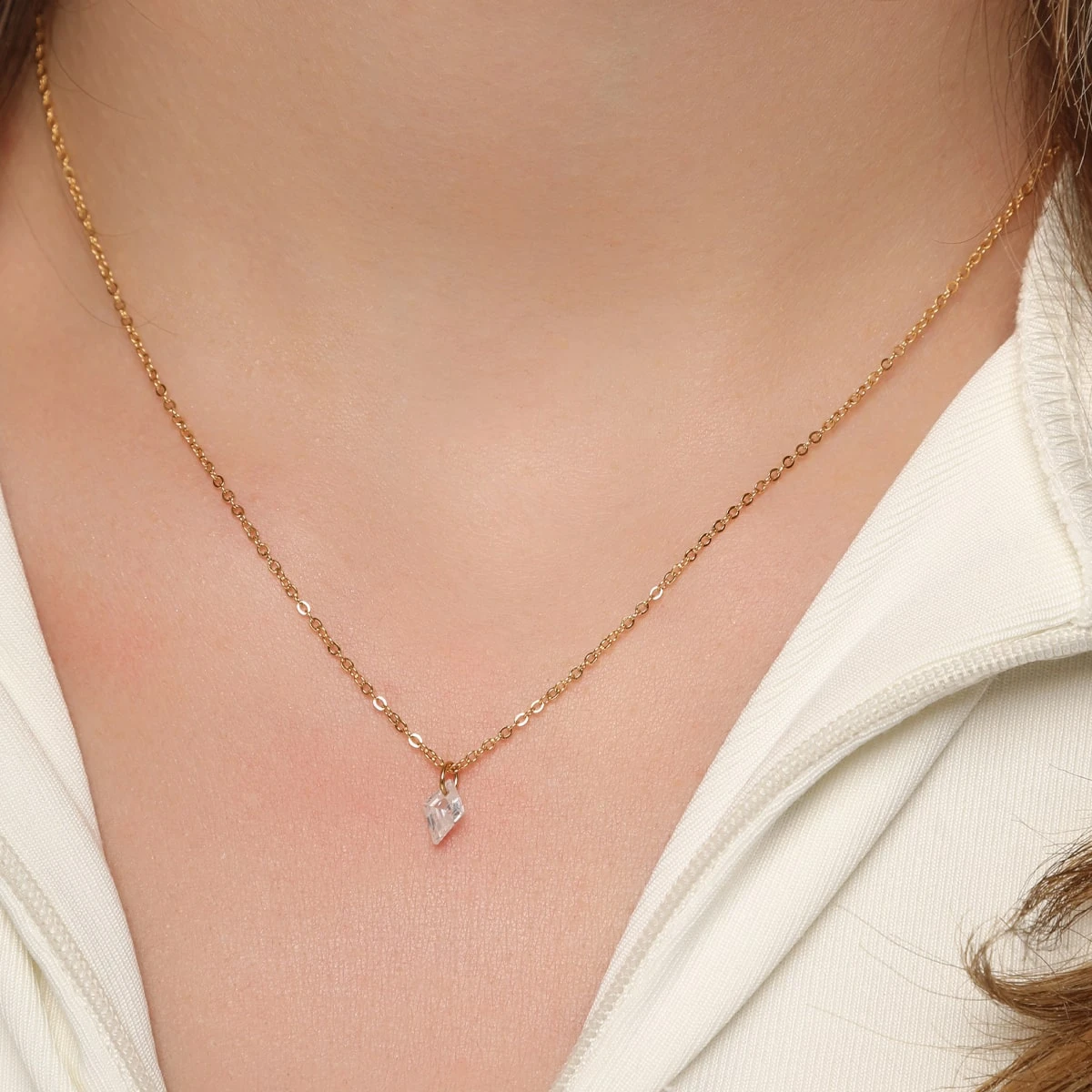 Karo Halskette | 18K Vergoldet – Bild 2