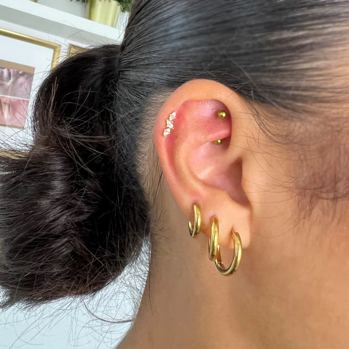 Diamond Leaves Piercing | Titan – Bild 2