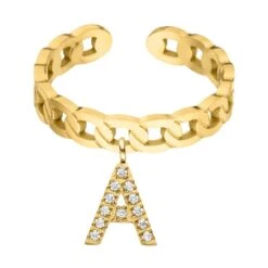 Letter Ring | 18K Vergoldet