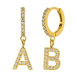 Letter Ohrring | 18K Vergoldet